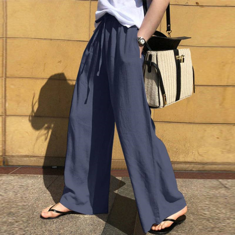 青ファッション 涼風ワイドパンツ