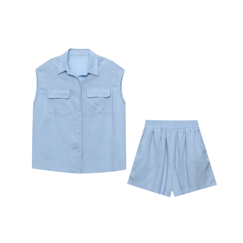 青ファッション 爽やか夏のリラックスセットアップ