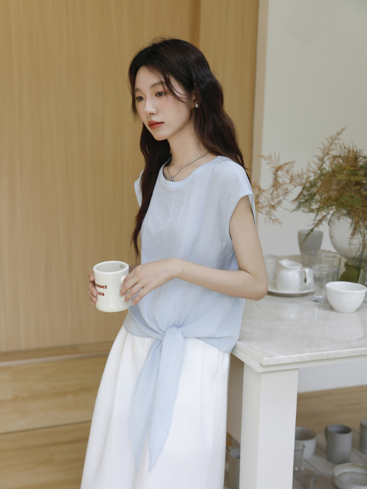 青ファッション ふんわりシャツ