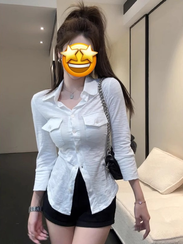 青ファッション 青ファッション フロントノット ミリタリーシャツ