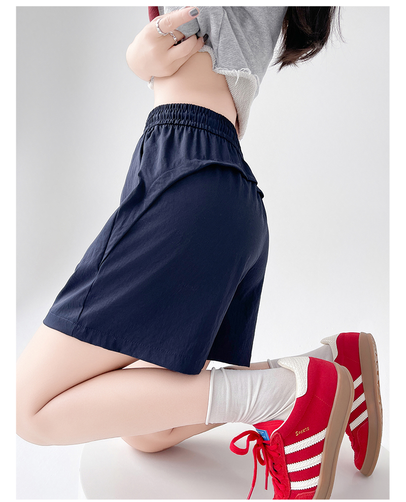 青ファッション リラックスウエスト ショートパンツ