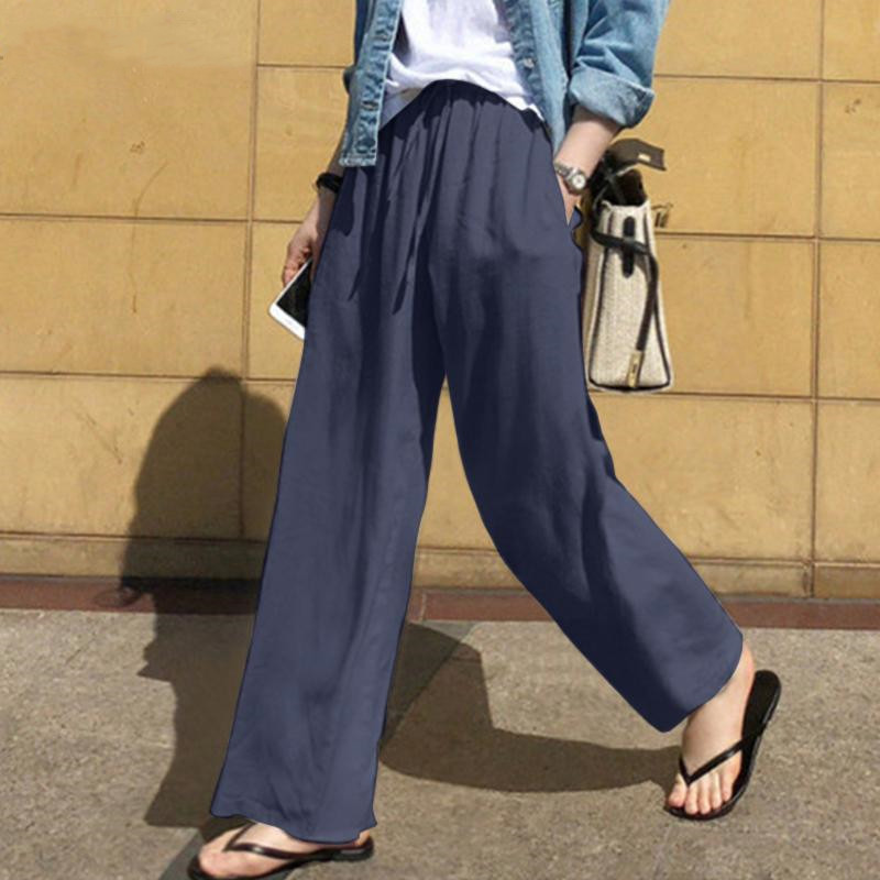青ファッション 涼風ワイドパンツ