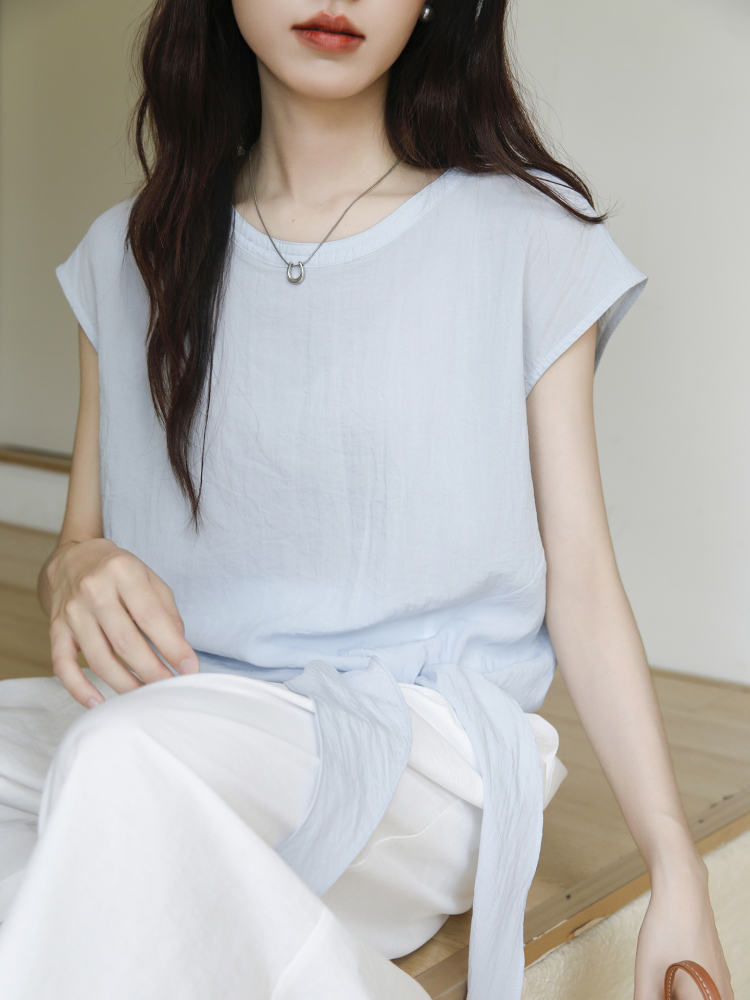 青ファッション ふんわりシャツ