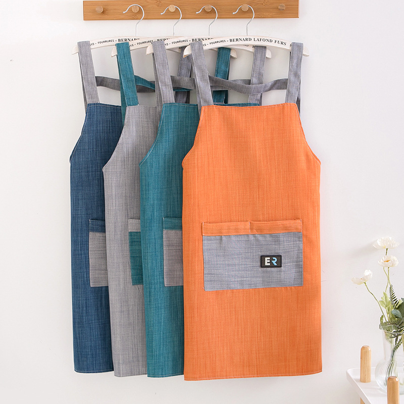 保育士 エプロン 無地デザイン背面結びタイプ保育士作業用シンプルエプロン