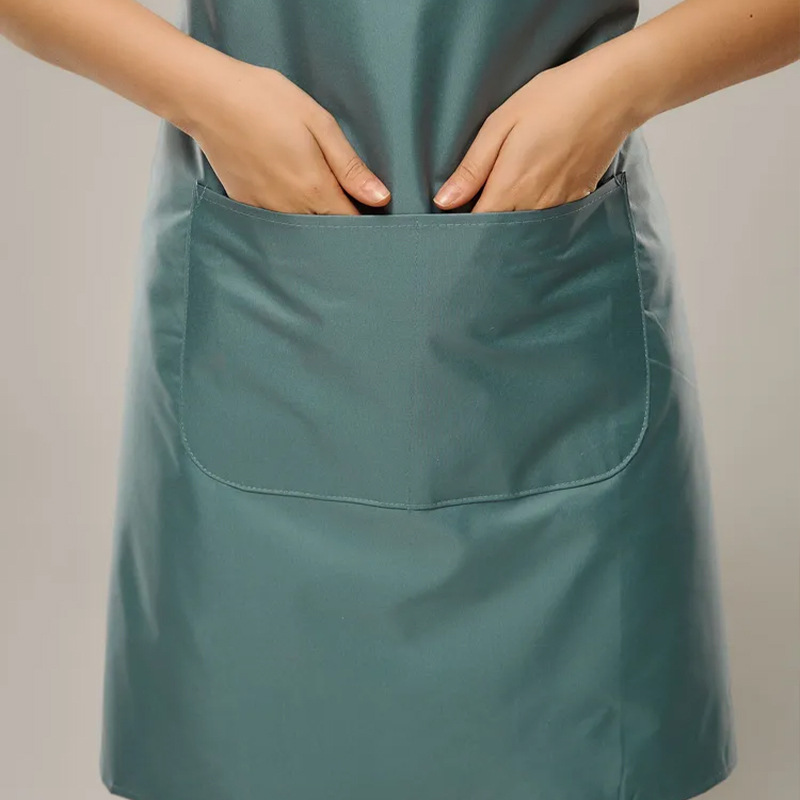 保育士 エプロン 背中結びデザイン調整可能ポケット付きエプロン
