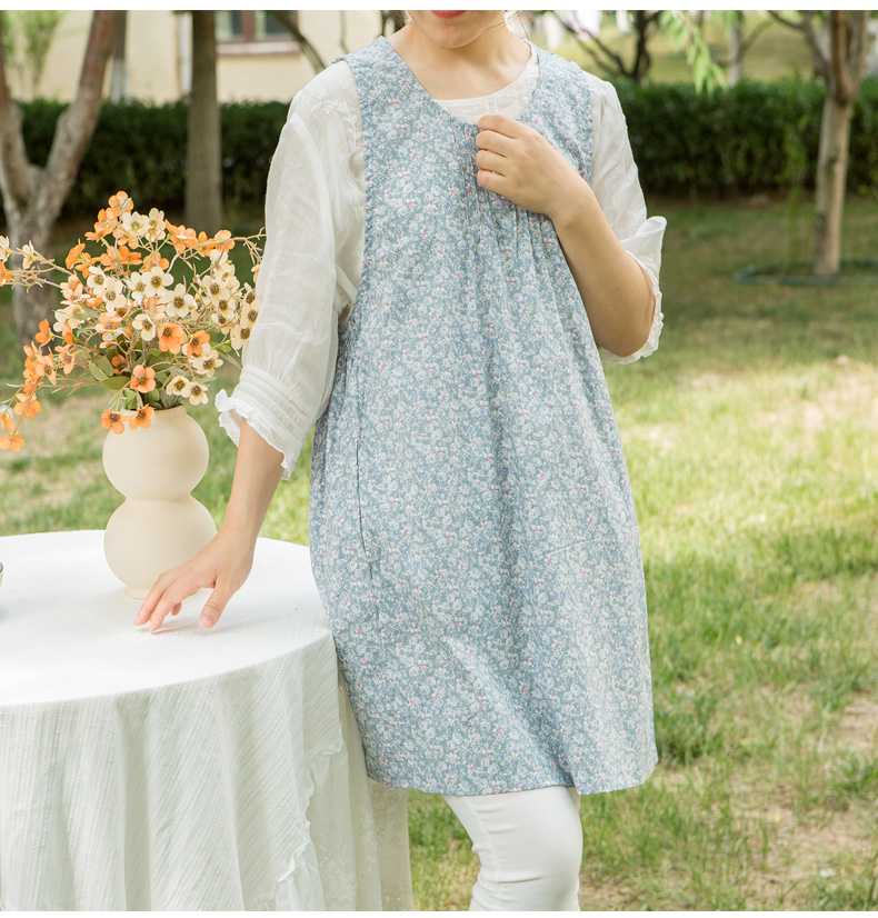保育士 エプロン 花柄 フラワー