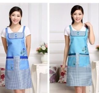 保育士 エプロン チューリップ刺繍チェック柄切替保育士かわいいエプロン