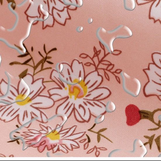 保育士 エプロン 小花柄うさぎポケット付き長袖エプロン