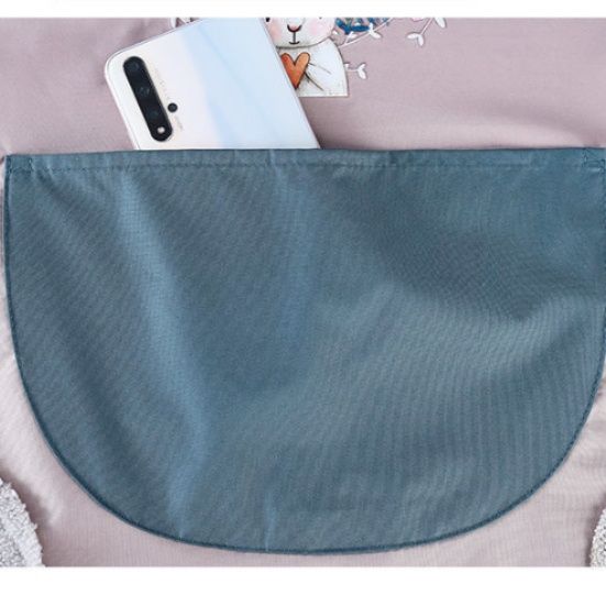 保育士エプロン うさぎ刺繍花リース柄長袖スモック保育士エプロン