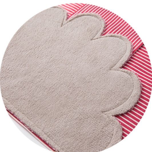 保育士 エプロン ナチュラル縦縞模様の三段ポケット付き保育士エプロン