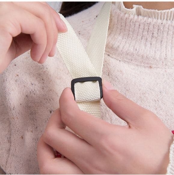 保育士 エプロン ナチュラル縦縞模様の三段ポケット付き保育士エプロン