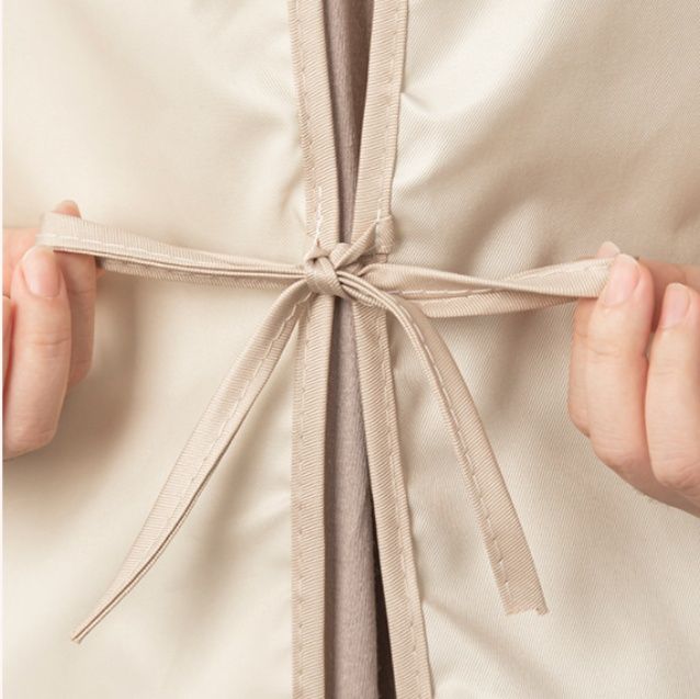 保育士 エプロン うさぎ刺繍入り防水防汚長袖スモック