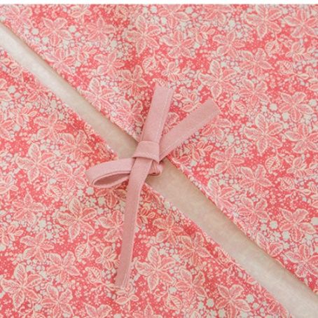 保育士 エプロン 北欧花柄長袖エプロン レース付きポケット