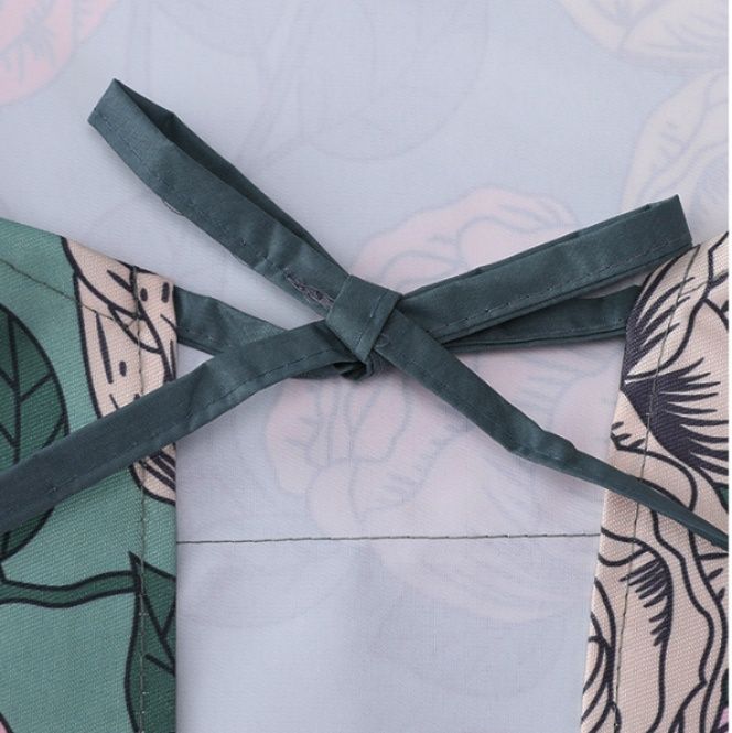 保育士 エプロン 北欧風ローズガーデン柄エプロン