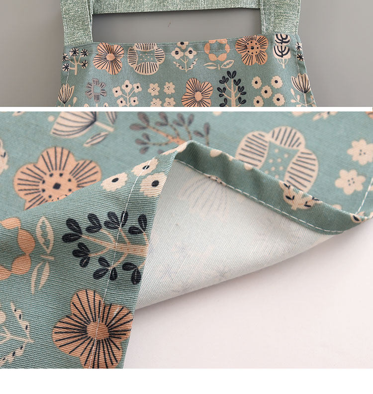 保育士 エプロン うさぎポケット付き花柄長袖エプロンセット