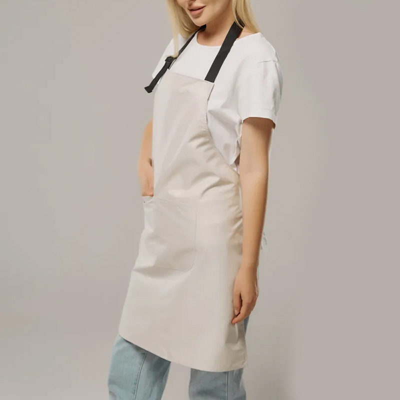 保育士 エプロン 背中結びデザイン調整可能ポケット付きエプロン