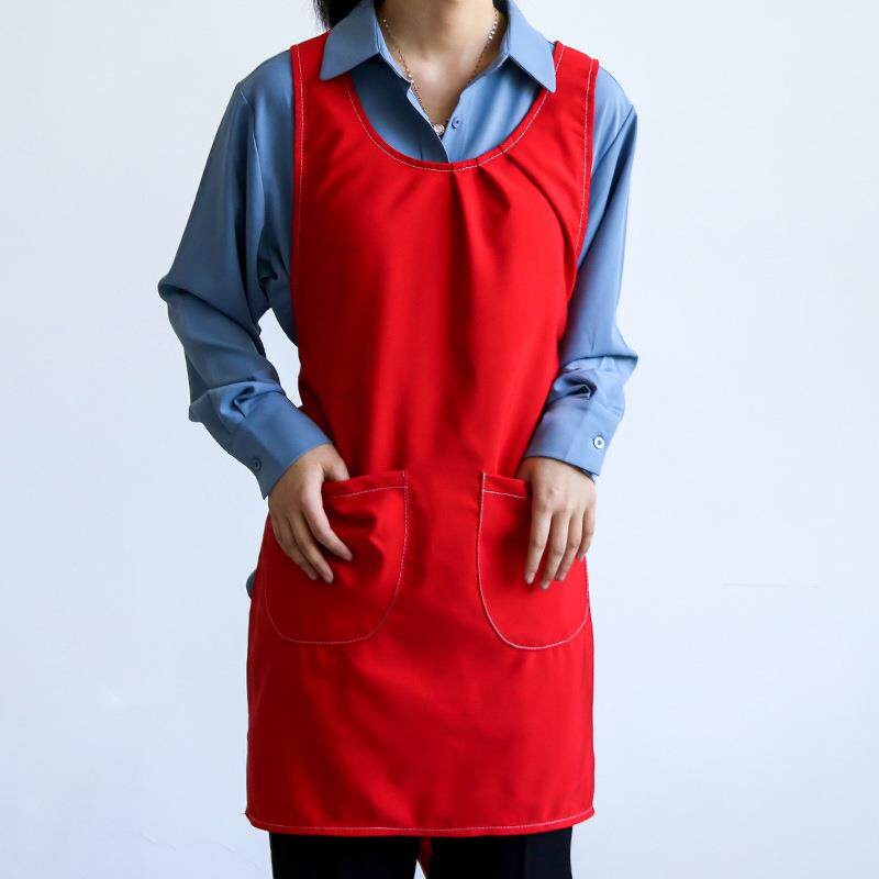 保育士 エプロン 無地両ポケット付き保育士用かぶり式作業エプロン