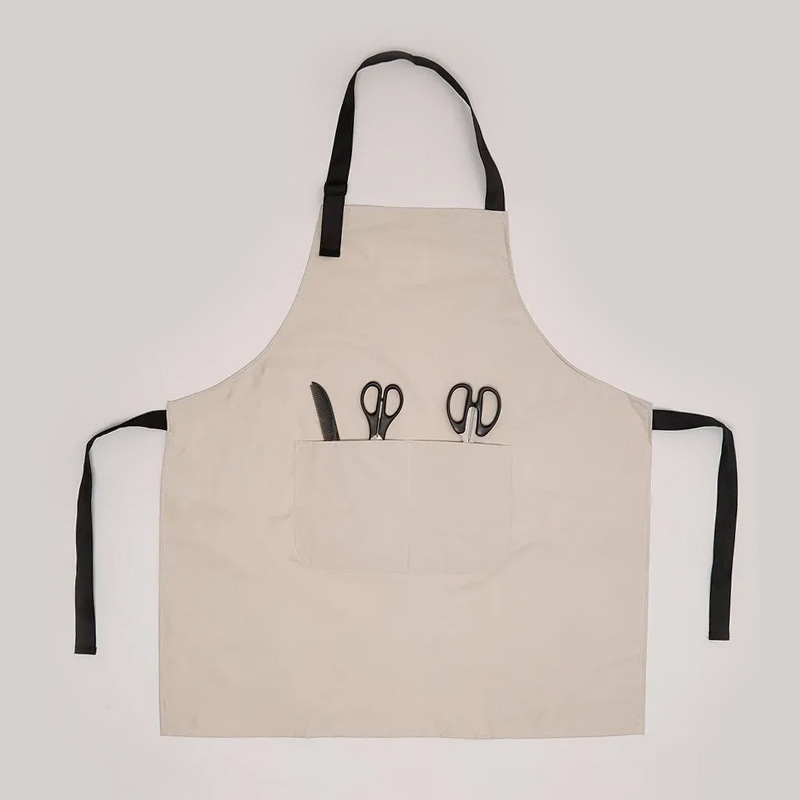 保育士 エプロン 背中結びデザイン調整可能ポケット付きエプロン