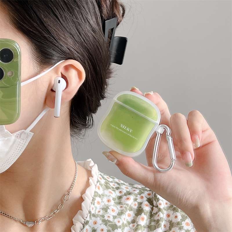 AirPods  シルキーグリーンティー AirPods ケース　AirPodsproケース