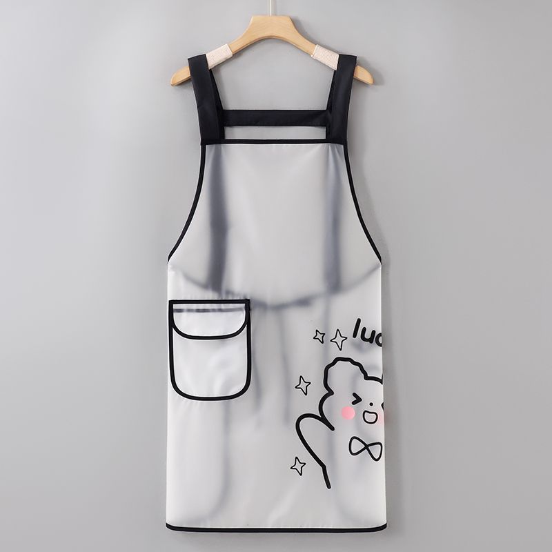 保育士 エプロン かわいいくまさんとお星様柄の保育士用エプロン