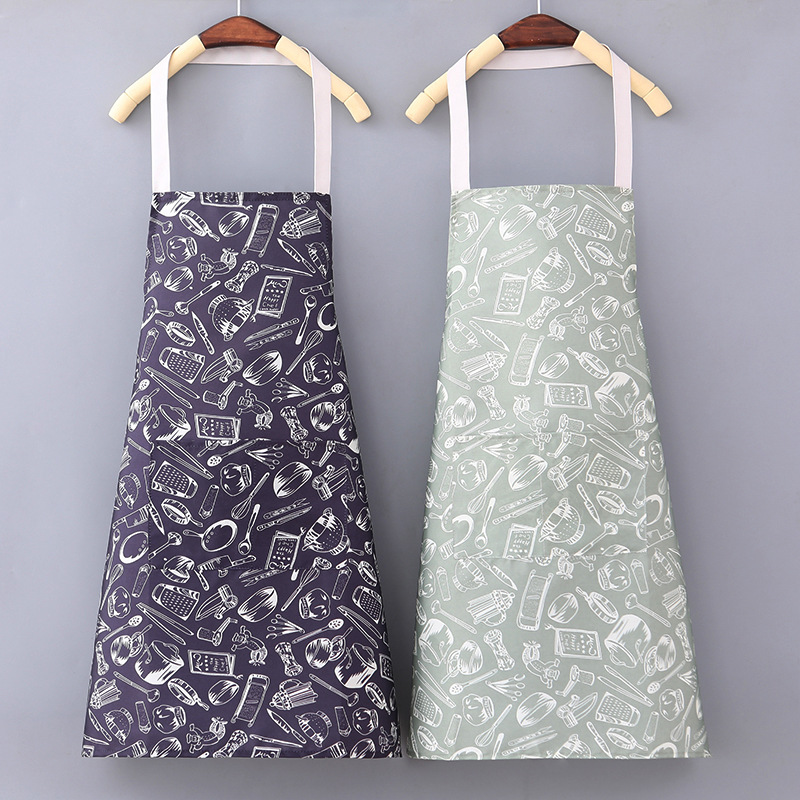 保育士 エプロン 北欧風キッチン道具総柄保育士エプロン