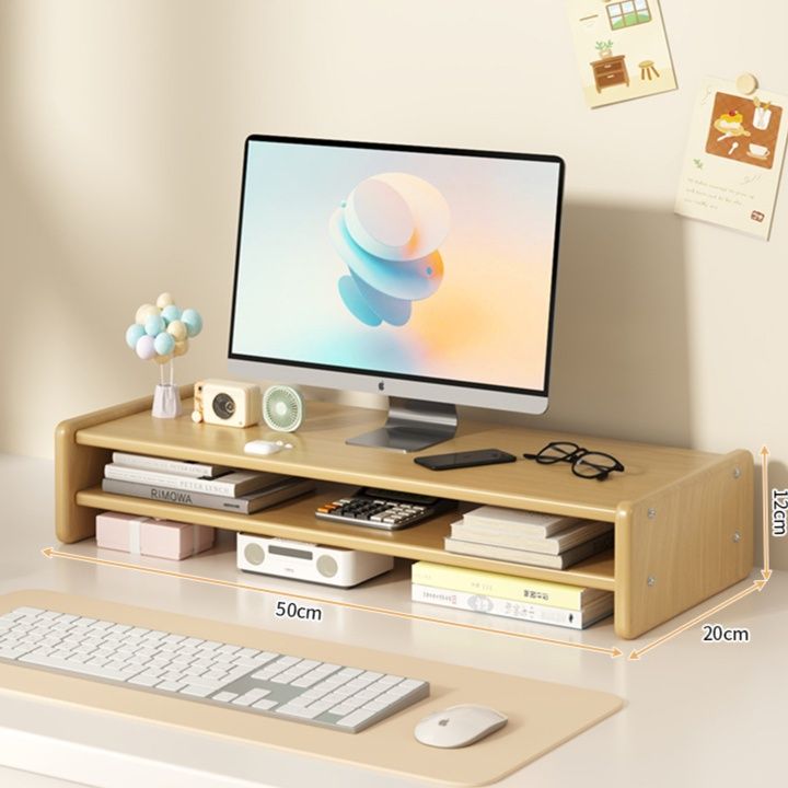 モニターアーム 木製モニターラック収納台