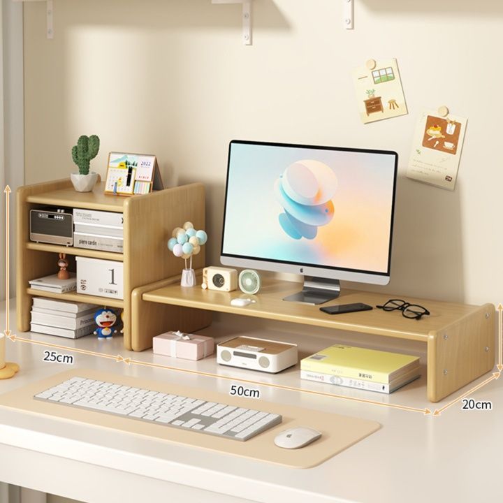モニターアーム 木製モニターラック収納台