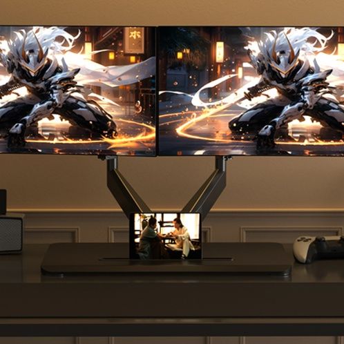 モニターアーム 高耐荷重対応デスクトップ式2画面モニター支持台
