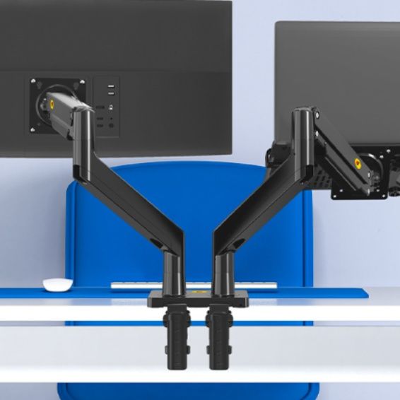 モニターアーム 多機能二軸式デスク作業支援スタンド