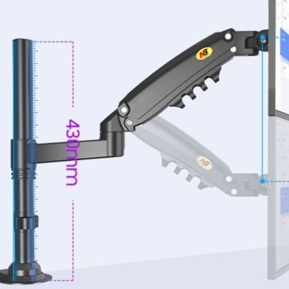 モニターアーム 二画面対応可動式縦横回転モニターアーム