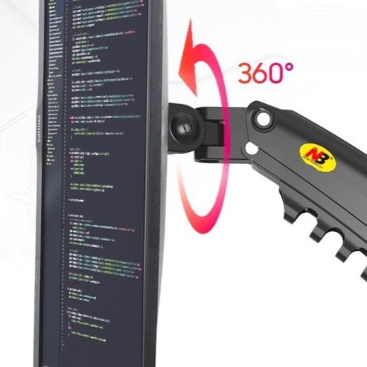 モニターアーム 二画面対応可動式縦横回転モニターアーム