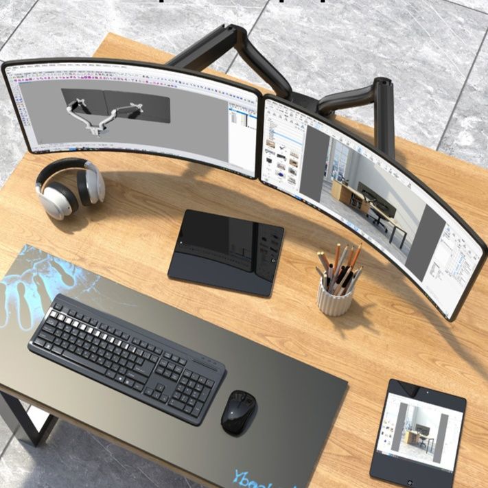 モニターアーム 高機能回転2画面対応モニターアーム