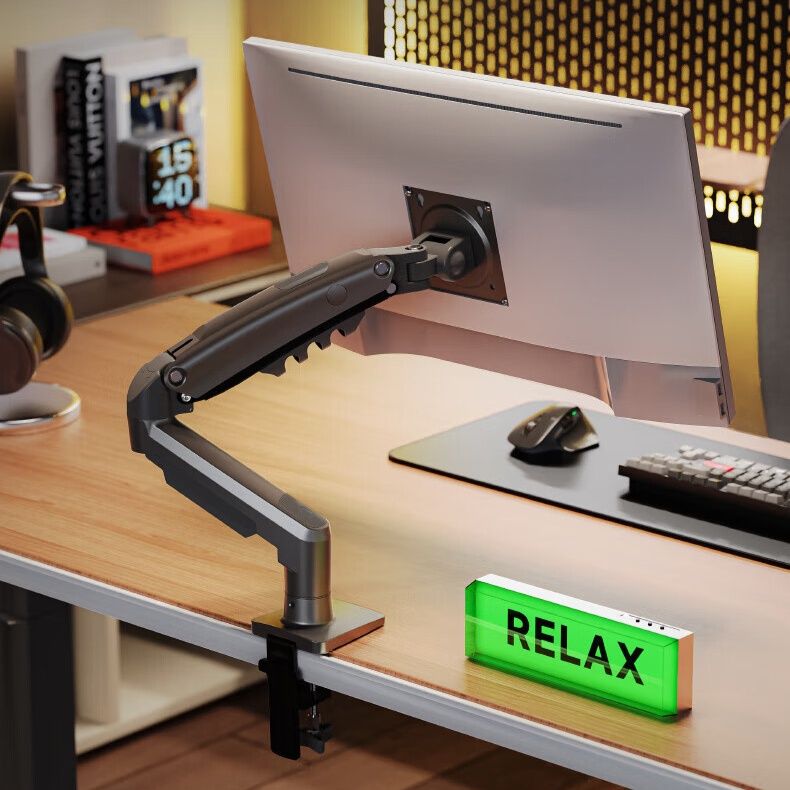 モニターアームデスク 人間工学設計単軸式モニターアーム