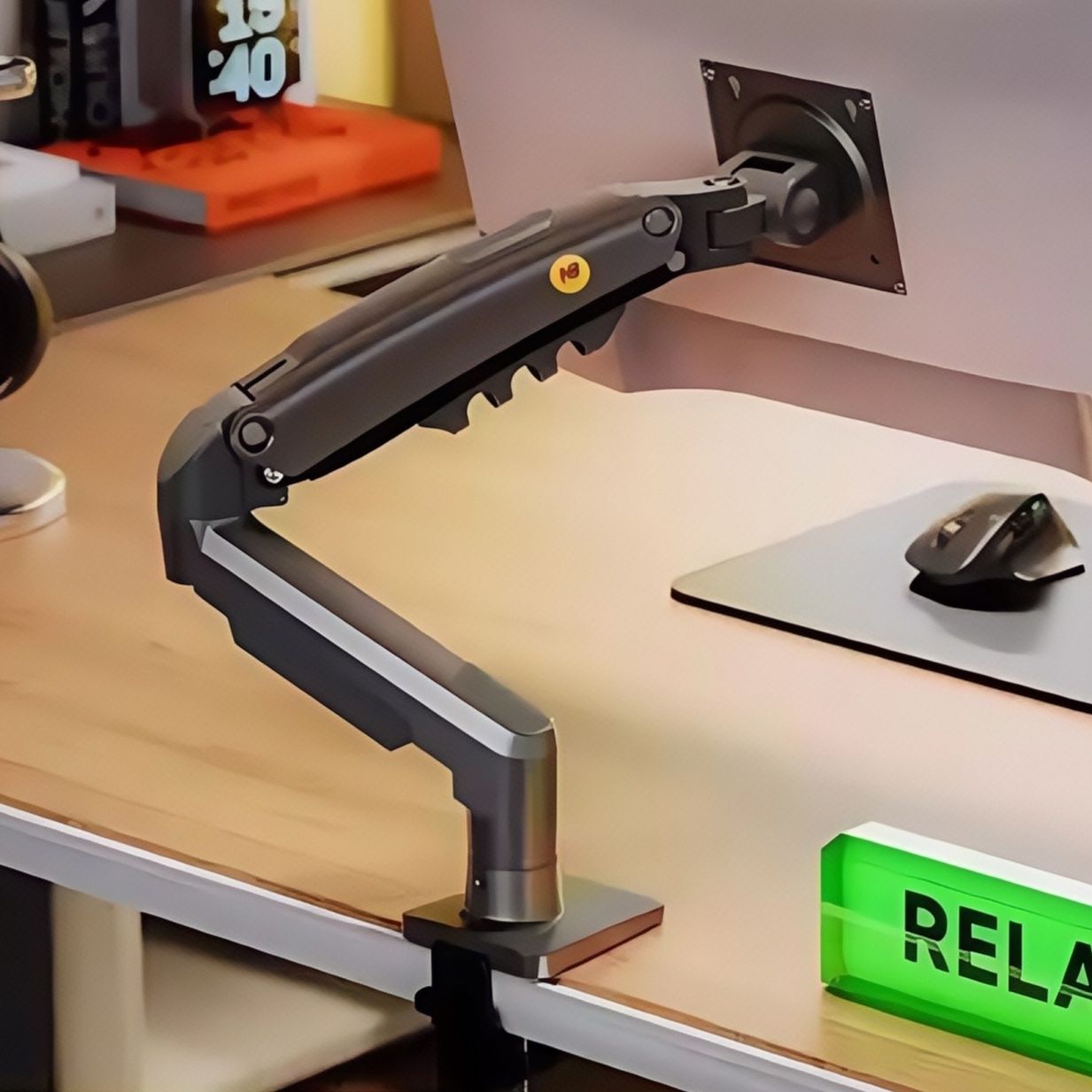 モニターアームデスク 人間工学設計単軸式モニターアーム