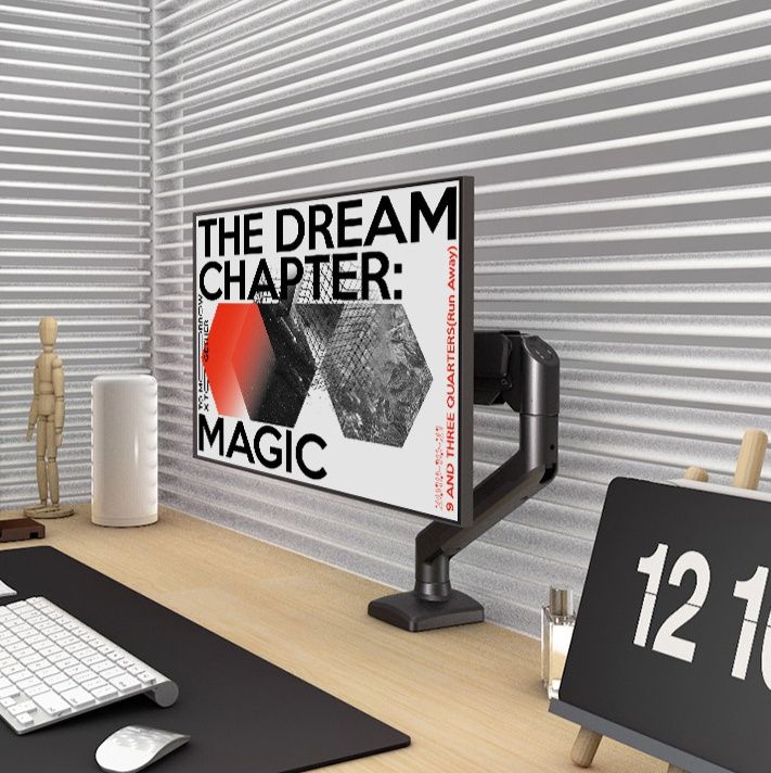 モニターアームデスク 気圧式昇降機能付き単腕型モニターアーム