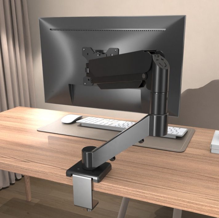 モニターアームデスク エルゴノミクスデザイン 単画面対応 高機能モニターアーム