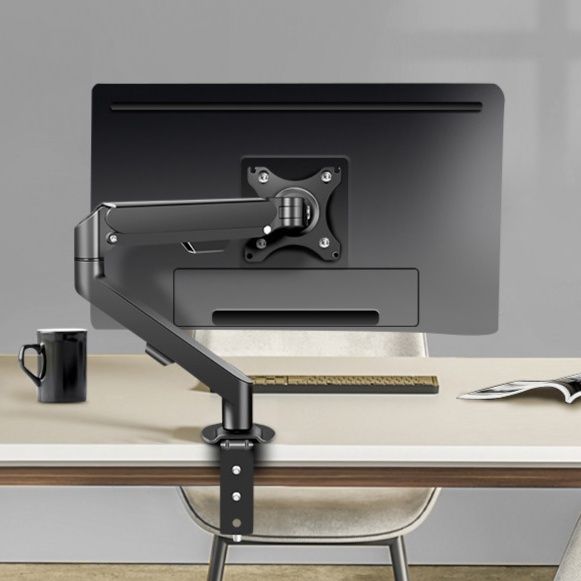 モニターアーム 気圧式昇降機能付き単画面用デスク設置型