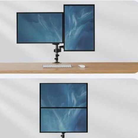  32型対応ガススプリング式縦横回転2画面モニターアーム