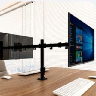 上下左右自在調整式デスク取付型2画面モニターアーム