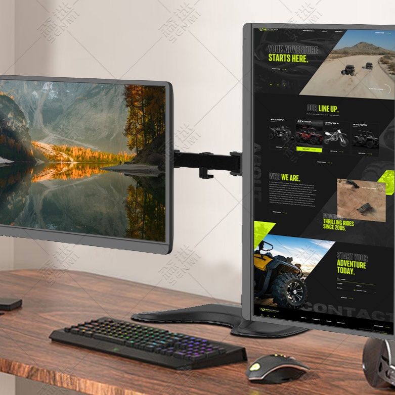 二画面対応水平可動式デスク設置型モニターアーム