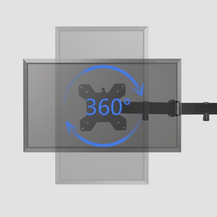 水平配置型2画面固定式支持モニターアーム 