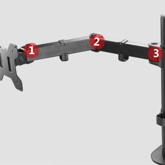 水平配置型2画面固定式支持モニターアーム 