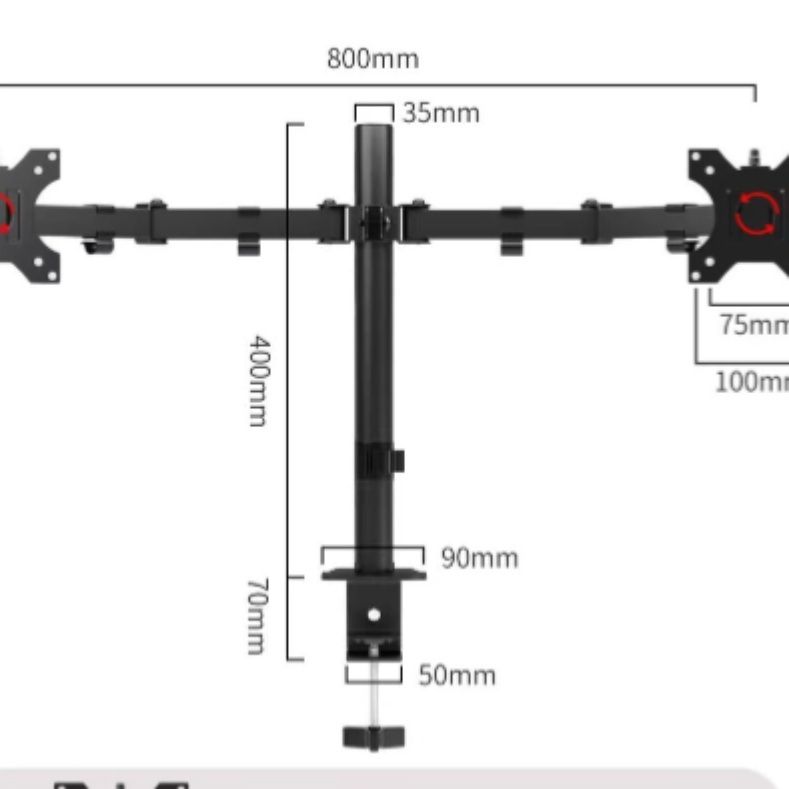 モニターアーム 多機能回転式卓上型　2画面