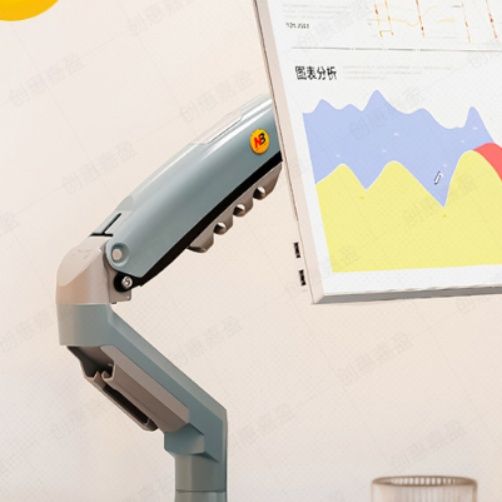 モニターアーム 人体工学ガススプリング式単画面用昇降機能付支柱　デスク