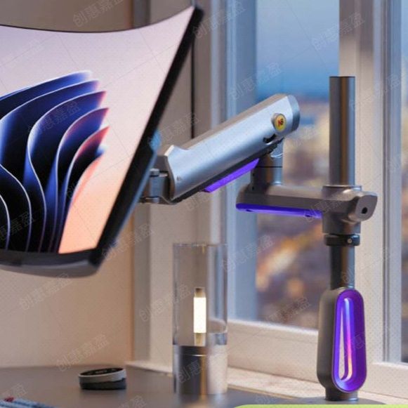 モニターアーム 発光装飾付き多関節式モニターアーム専用　デスク