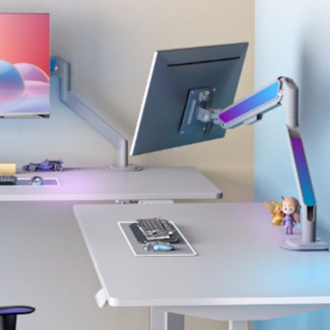 モニターアーム 多関節式画面昇降機能付き　デスク