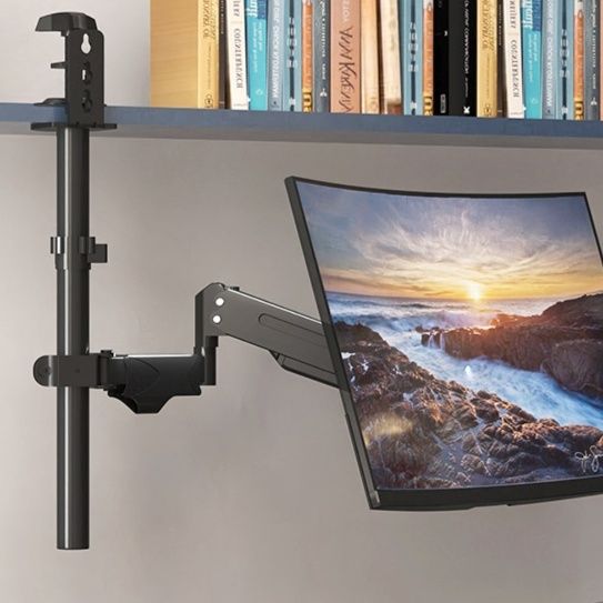 モニターアーム 気圧式昇降機能付き多角度調整モニターアーム