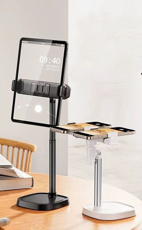 モニターアーム 高さ角度調整対応 卓上スマホ・タブレット兼用スタンド