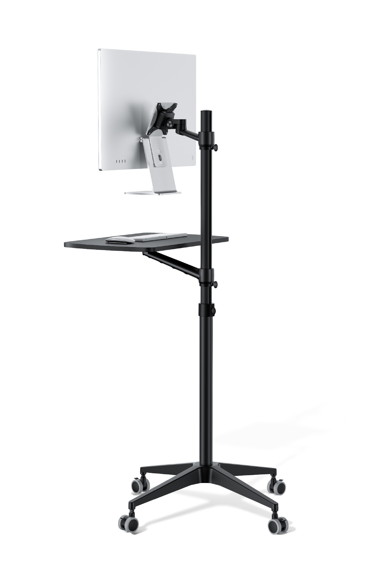 モニターアーム 置き型移動式キャスター付きモニターアーム作業台スタンド