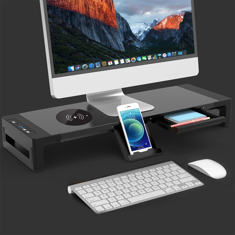 モニターアーム 多機能収納付き卓上モニター台